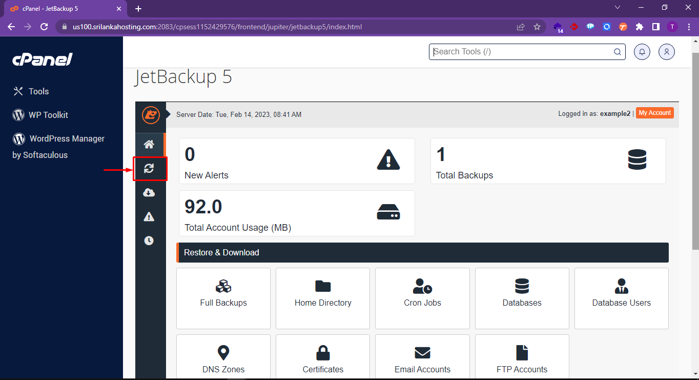 Backup Restoration Using Jetbackup 5 In CPanel - Knowledge Base