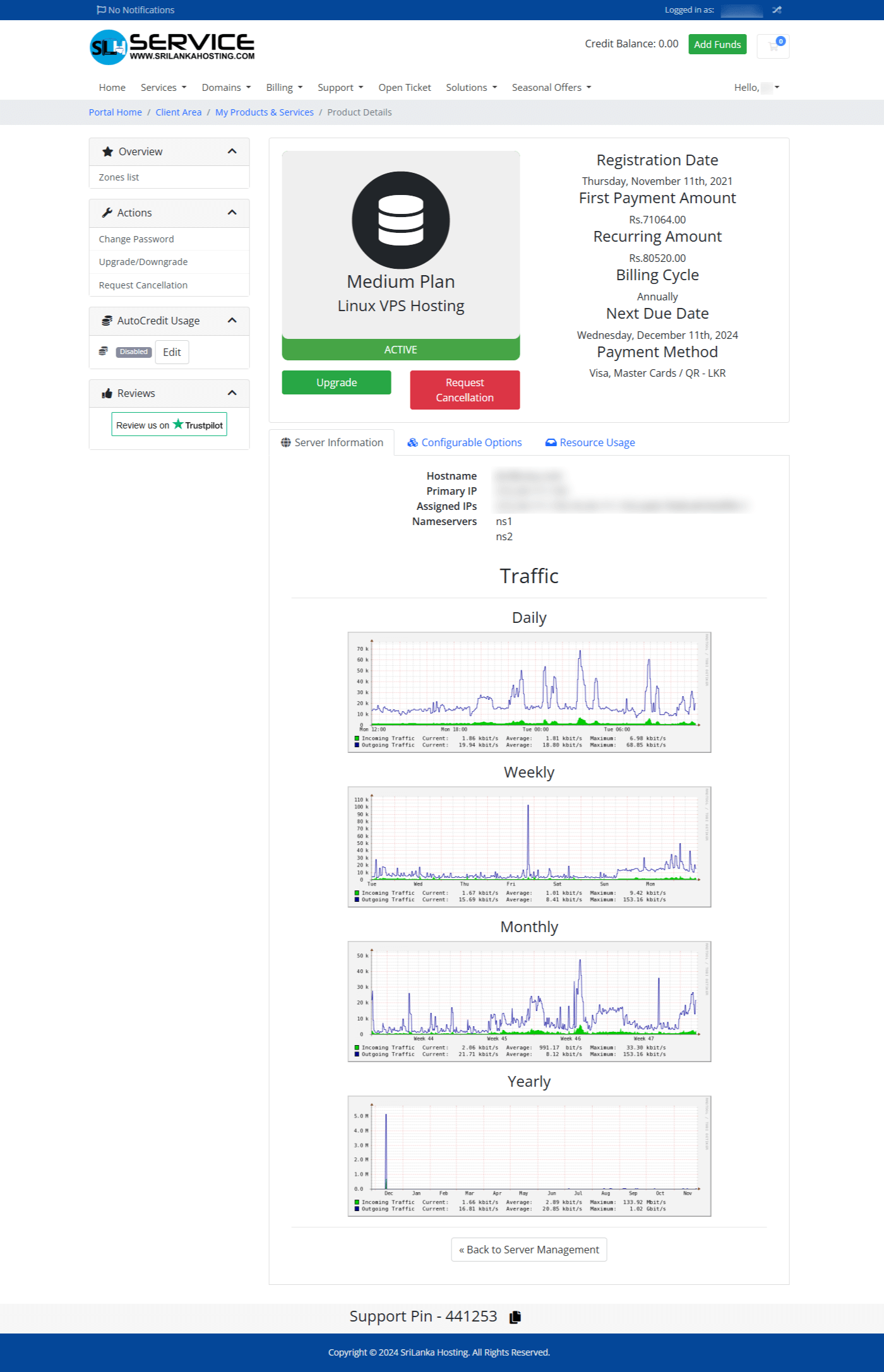 Linux VPS Client Area